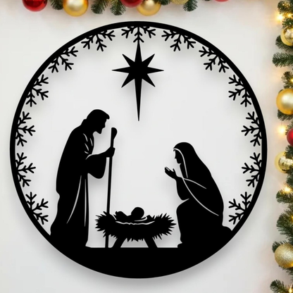 Nativity Scene Acrylic Wall Art | Premium Elegant Religious Décor