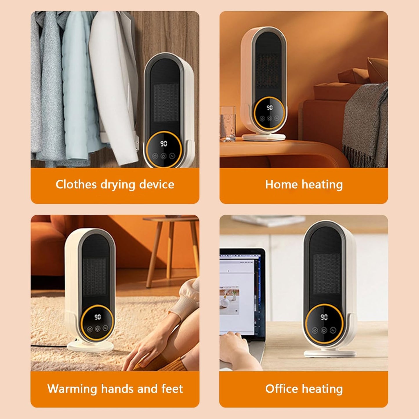 Electric Space Heater | 1200W Portable Indoor Heater with Remote