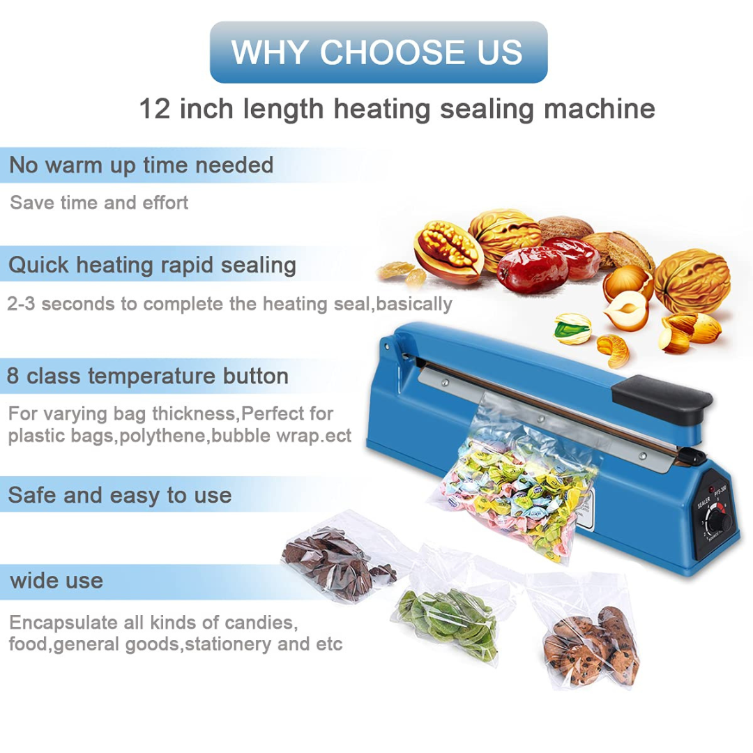 Piwerod 12 Inch Impulse Heat Sealer Machine for Professional Bag Sealing....