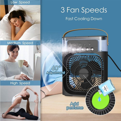Portable Air Conditioner Fan,Black Mini Personal Fan 2