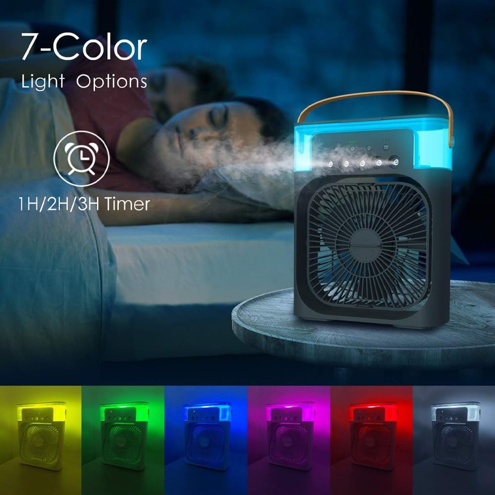 Portable Air Conditioner Fan,Black Mini Personal Fan 4
