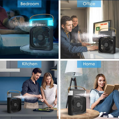 Portable Air Conditioner Fan,Black Mini Personal Fan 6