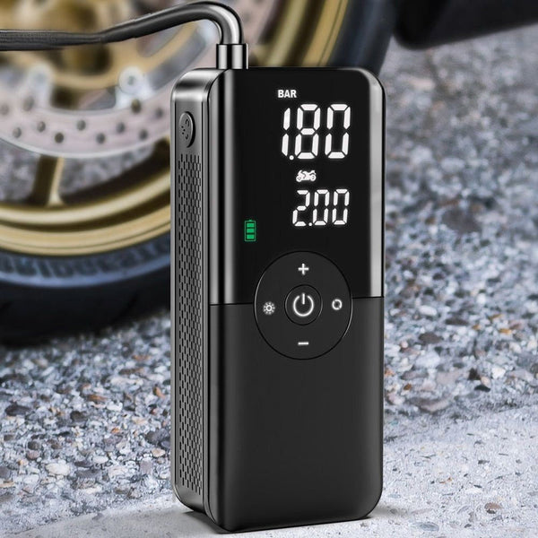 Portable Cordless Electric Air Pump – Dual Digital Display for Precision Inflation