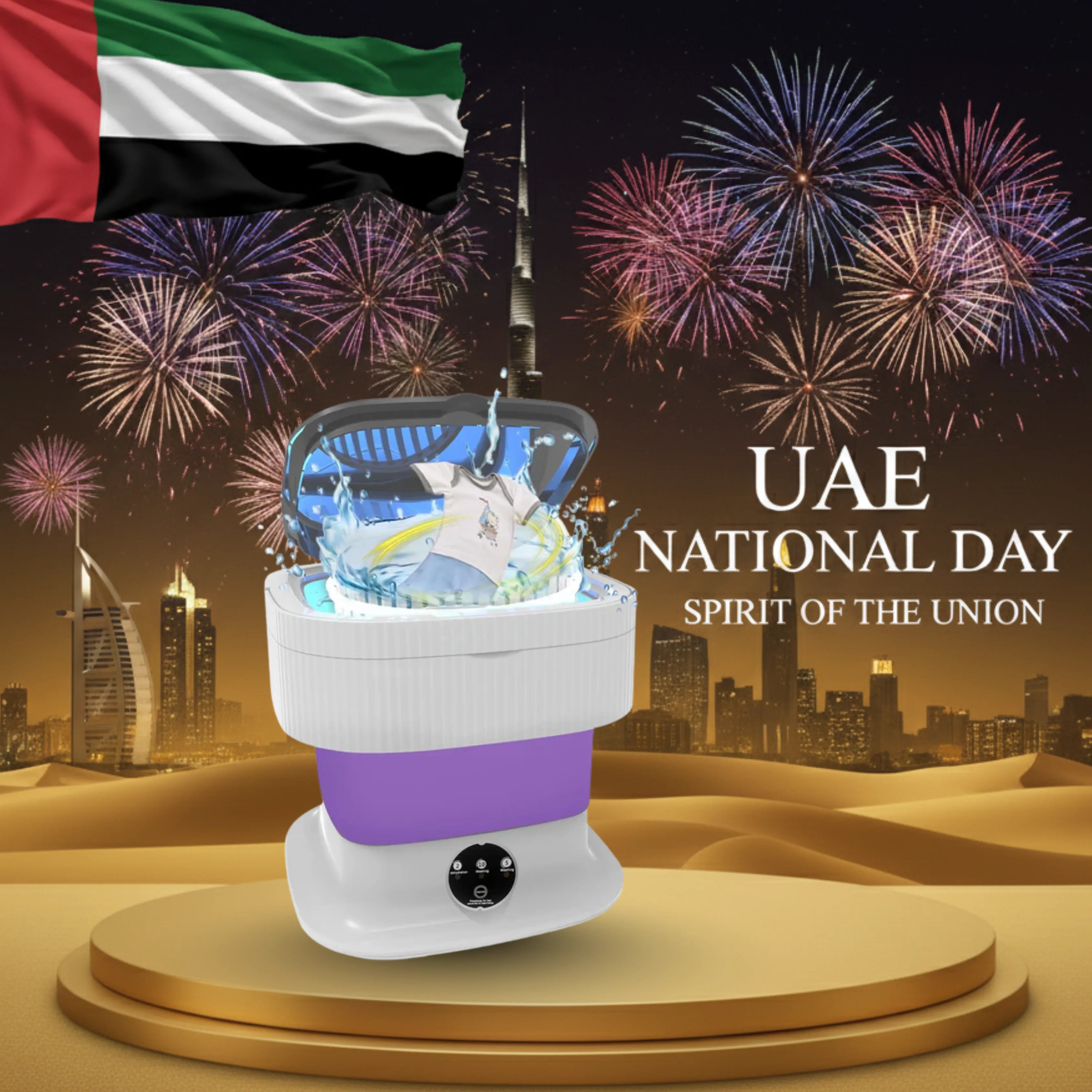 Portable Folding Washing Machine – 16L Mini Washer with 3 Modes