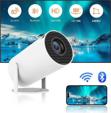 Portable Projector – Auto Keystone, 130" Display, WiFi & Bluetooth