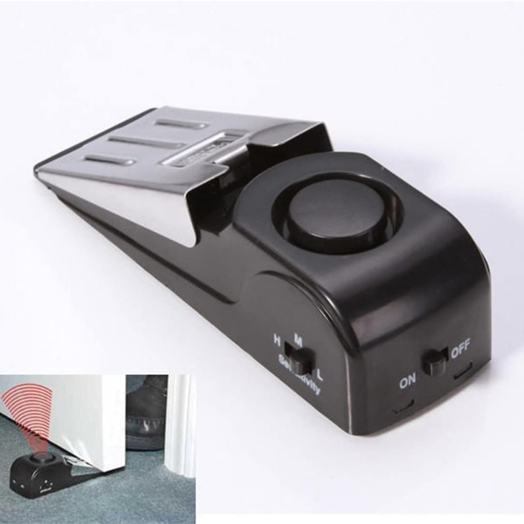 Portable Security Door Stop Alarm – Adjustable Sensitivity, Anti-Theft Travel Safety Device with Ultra Loud 120dB.