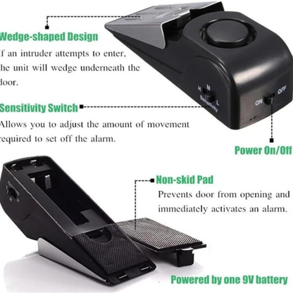 Portable Security Door Stop Alarm – Adjustable Sensitivity, Anti-Theft Travel Safety Device with Ultra Loud 120dB Siren..