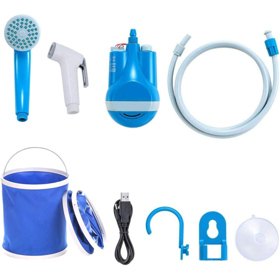 Portable Travel Bidet Hose Spray with Foldable Bucket – Compact Handheld Cleaning Kit for Personal Hygiene, Camping, Travel & Home Use