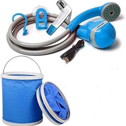 Portable Travel Bidet Hose Spray with Foldable Bucket – Compact Handheld Cleaning Kit for Personal Hygiene, Camping, Travel & Home Use