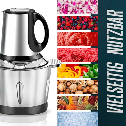 Powerful 3L Electric Food Chopper & Grinder – 500W Motor with Stainless Steel Bowl for Meat, Vegetables & Kitchen..