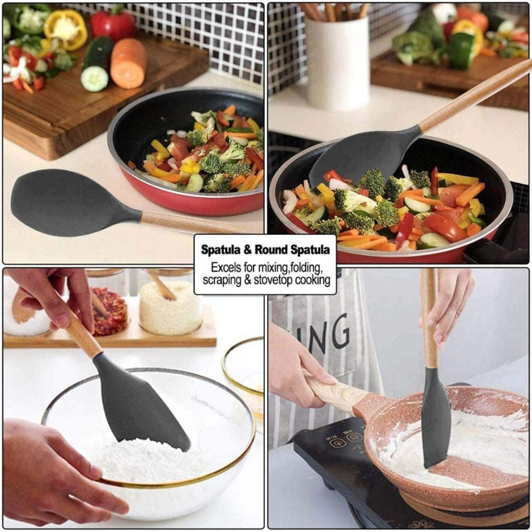 Premium 12-Piece Non-Stick Silicone Kitchen Utensil Set with Storage Holder.....