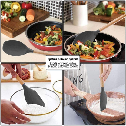 Premium 12-Piece Non-Stick Silicone Kitchen Utensil Set with Storage Holder.....