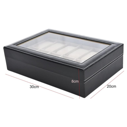 Premium 12-Slot Vegan Leather Watch Collection Display Case and Organizer.....