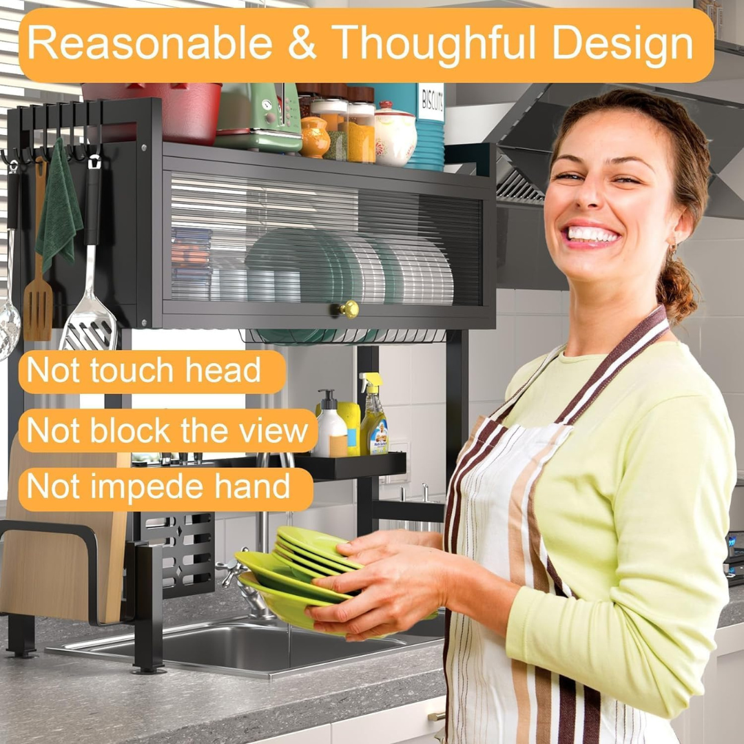 Premium 2-Tier Over-the-Sink Kitchen Organizer with Dust-Proof Cabinet....1.