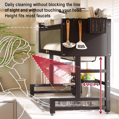 Premium 2-Tier Over-the-Sink Kitchen Organizer with Dust-Proof Cabinet..