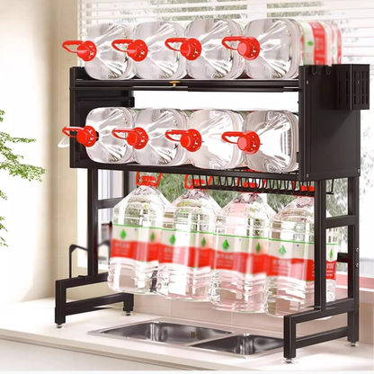 Premium 2-Tier Over-the-Sink Kitchen Organizer with Dust-Proof Cabinet.