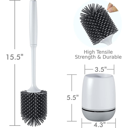 Premium 2-in-1 Toilet Brush and Ventilated Holder Set - Wall Mounted & Floor Standing Hygiene Solution.....