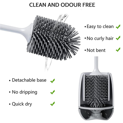 Premium 2-in-1 Toilet Brush and Ventilated Holder Set - Wall Mounted & Floor Standing Hygiene Solution...