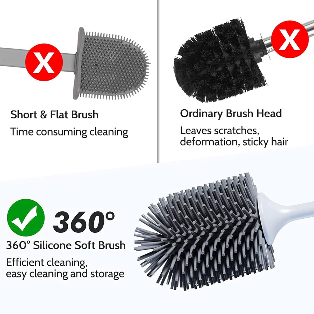 Premium 2-in-1 Toilet Brush and Ventilated Holder Set - Wall Mounted & Floor Standing Hygiene Solution..