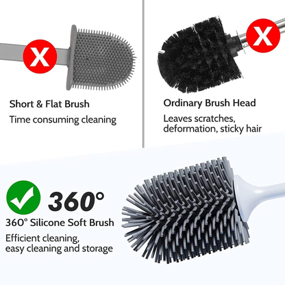 Premium 2-in-1 Toilet Brush and Ventilated Holder Set - Wall Mounted & Floor Standing Hygiene Solution..