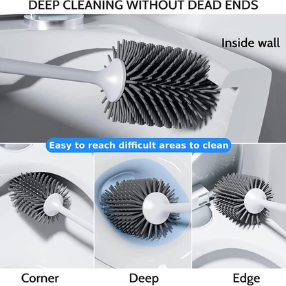 Premium 2-in-1 Toilet Brush and Ventilated Holder Set - Wall Mounted & Floor Standing Hygiene Solution.