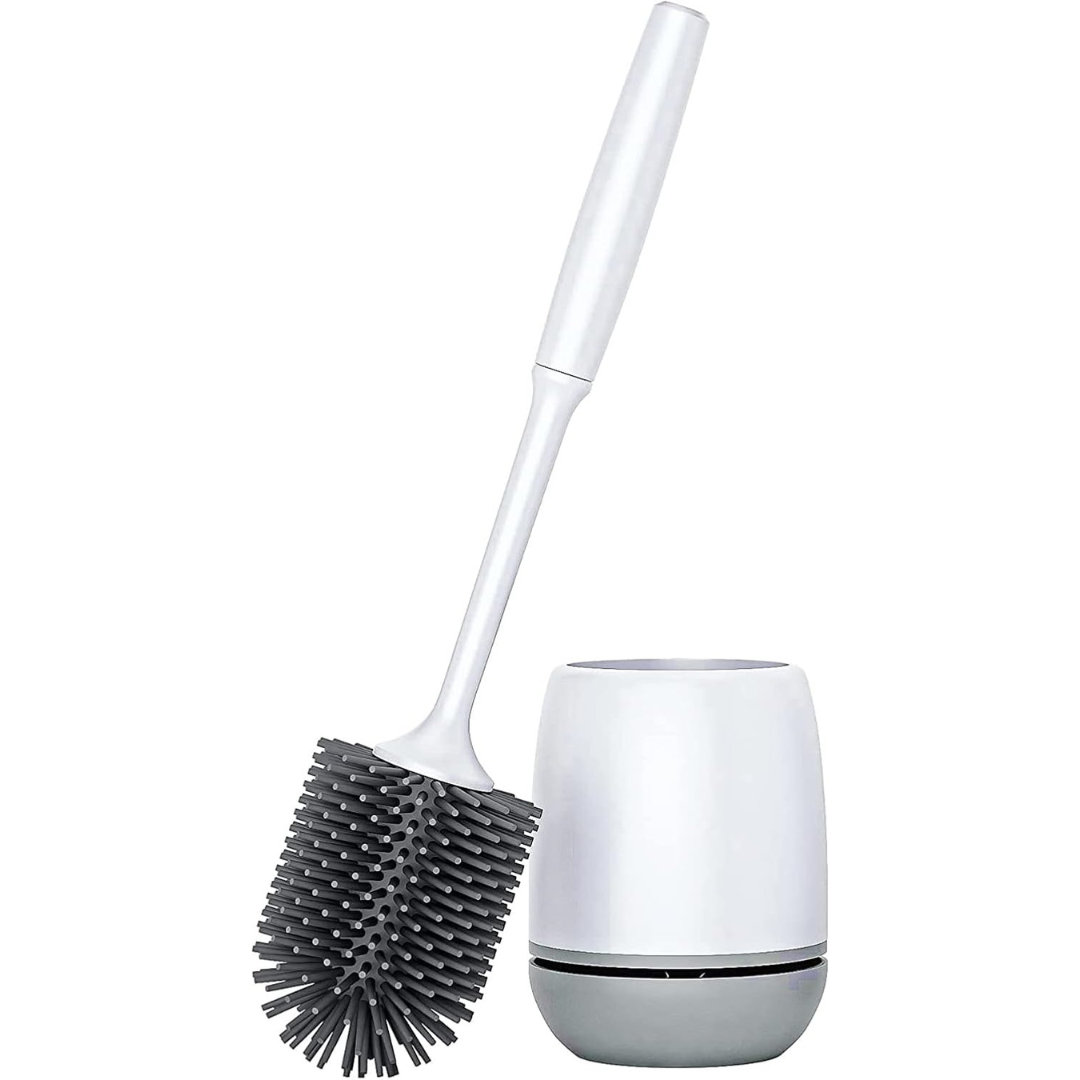 Premium 2-in-1 Toilet Brush and Ventilated Holder Set - Wall Mounted & Floor Standing Hygiene Solution