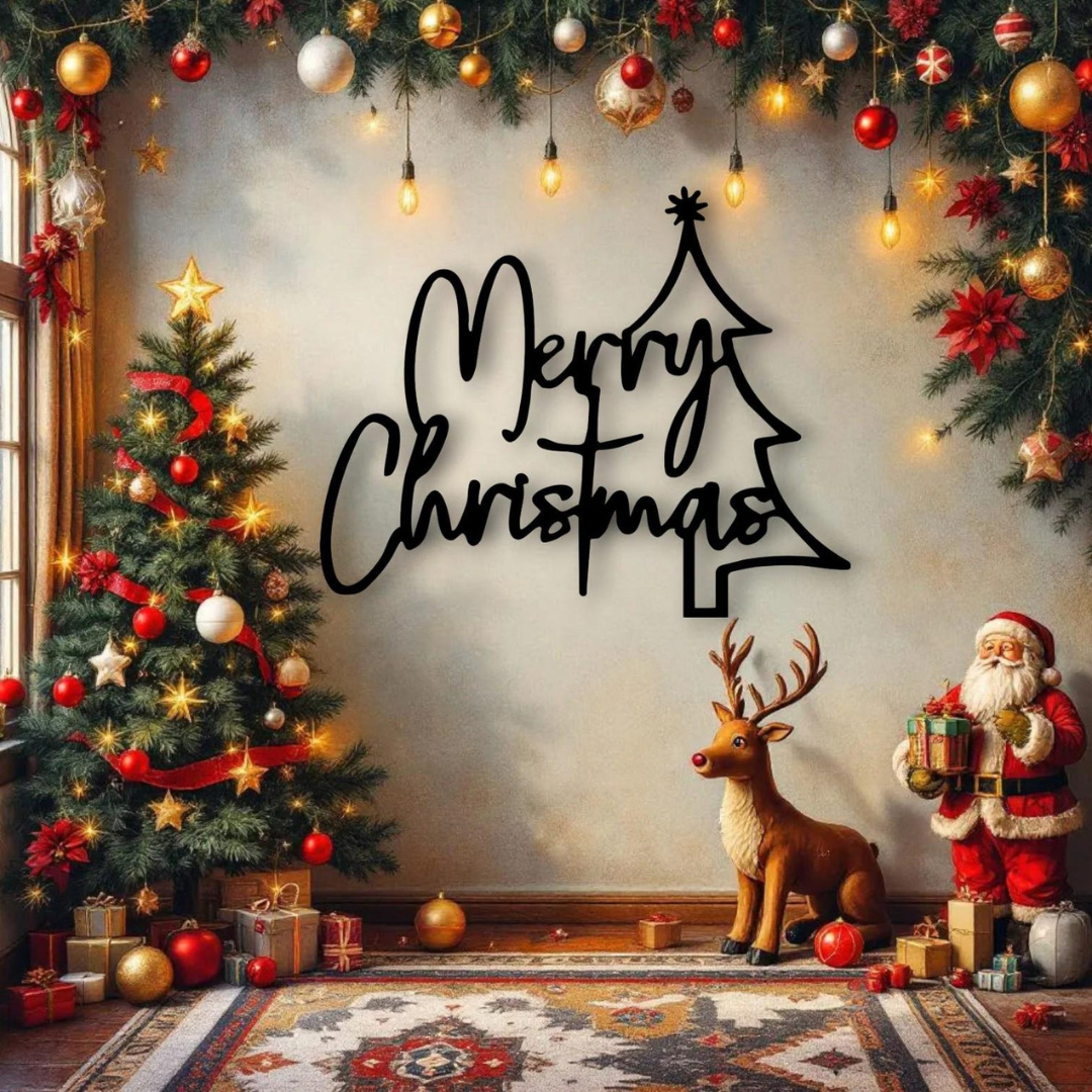 Premium Acrylic Christmas Tree Wall Art - Modern 3D Holiday Home Decor & Space-Saving Festive Display