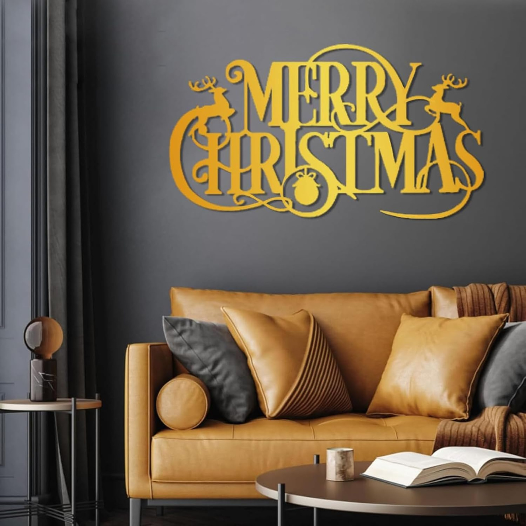 Premium Acrylic Merry Christmas Wall Art Sign - Modern 3D Holiday Decor for Indoor and Outdoor Use