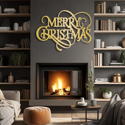 Premium Acrylic Merry Christmas Wall Art Sign - Modern 3D Holiday Decor for Indoor and Outdoor Use.
