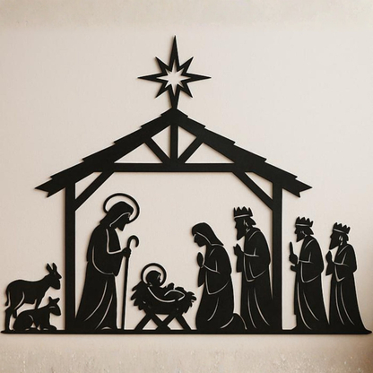 Premium Acrylic Nativity Scene Wall Art – Modern Holiday Home Decor & Spiritual Display.