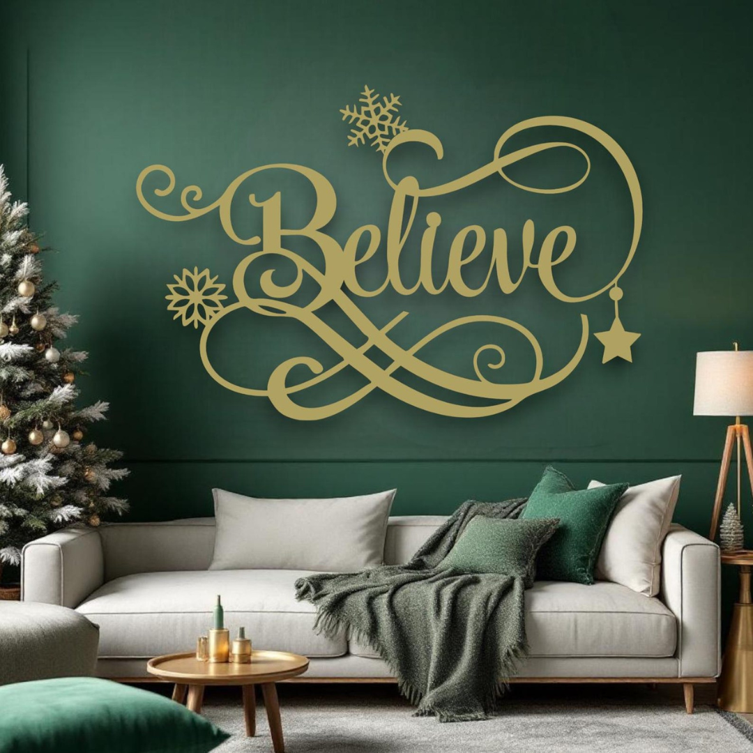 Premium "Believe" Acrylic Wall Decor– Modern Statement Piece for Elegant Home & Gifting