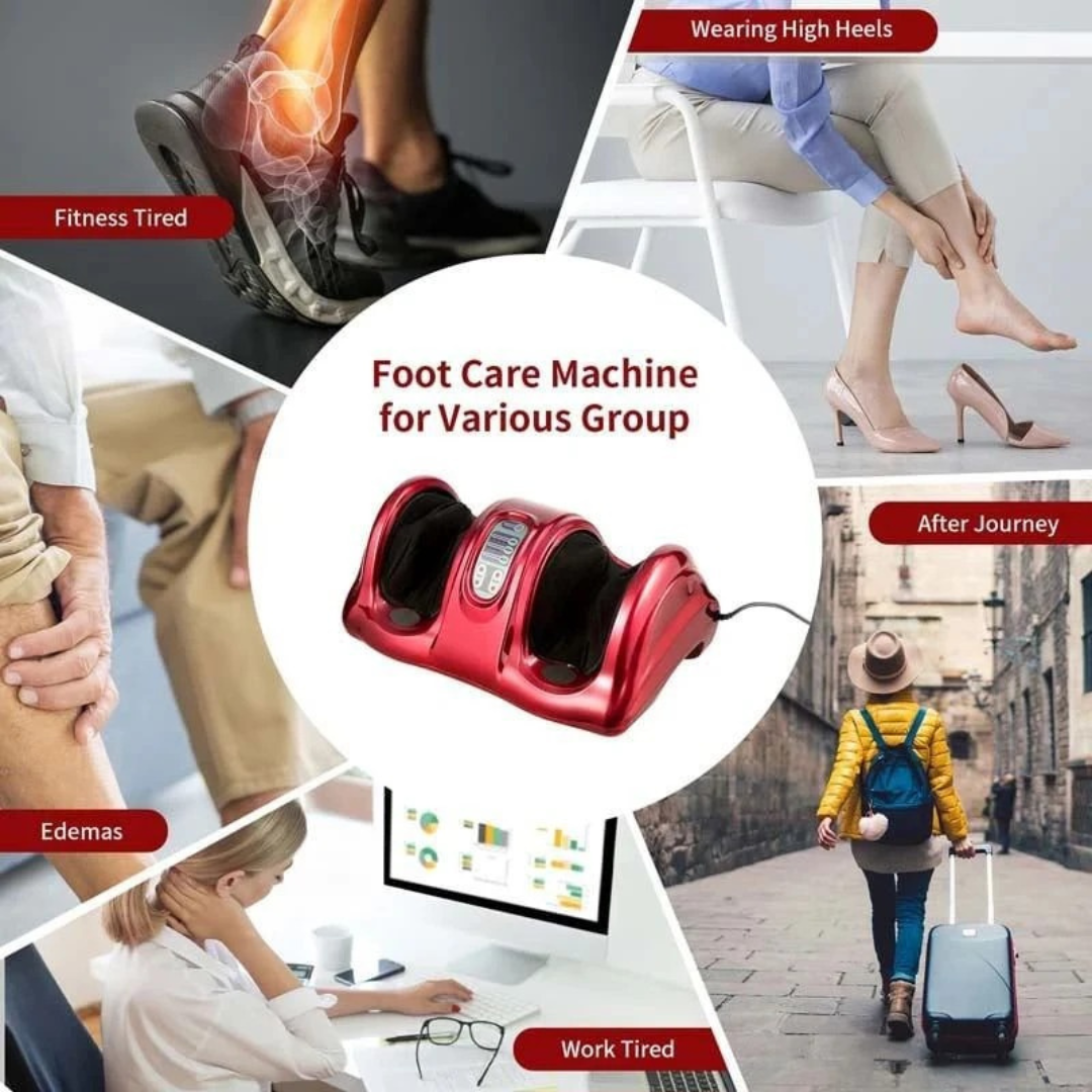 Premium Electric Foot Massager Machine with Heat and Rolling Kneading Therapy..