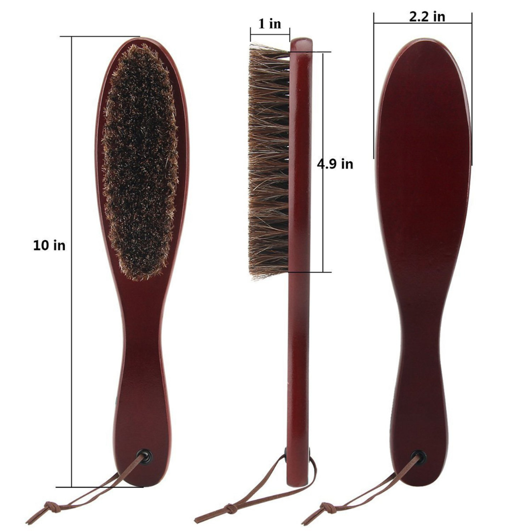 Premium Horsehair Garment and Lint Remover Brush with Ergonomic Wooden Handle...