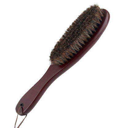 Premium Horsehair Garment and Lint Remover Brush with Ergonomic Wooden Handle