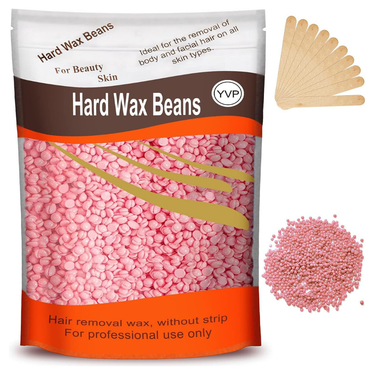 Premium Rose Hard Wax Beans 300g with 10 Professional Applicator Spatulas