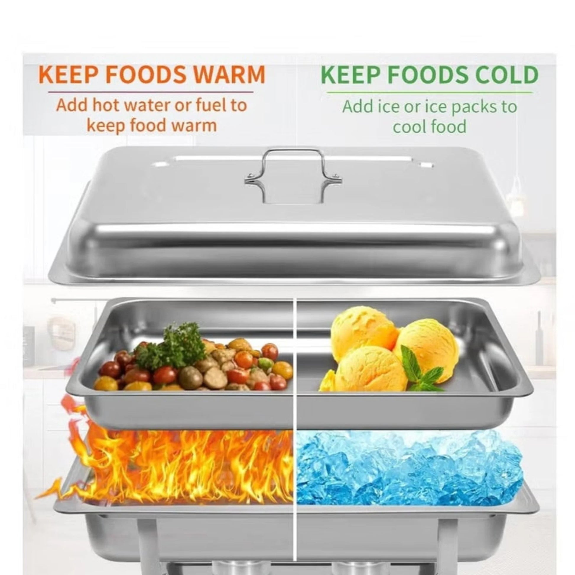 Premium Stainless Steel Chafing Dish Buffet Set 8 Quart Full Size.....