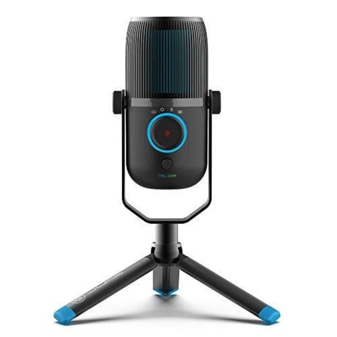 Pro-Stream USB Condenser Microphone with 4 Pickup Patterns and Integrated Gain Control