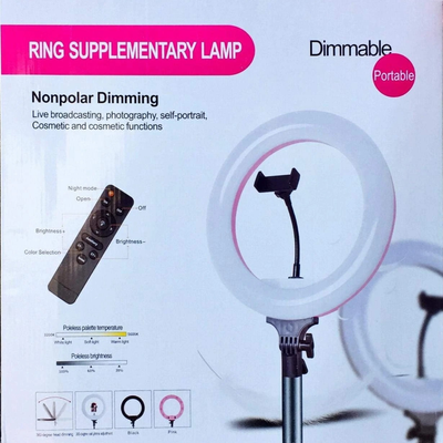 Professional Mobile Ring Light for Live Streaming & Photography – High Brightness Supplementary Lamp with US Plug (Tripod Not Included)