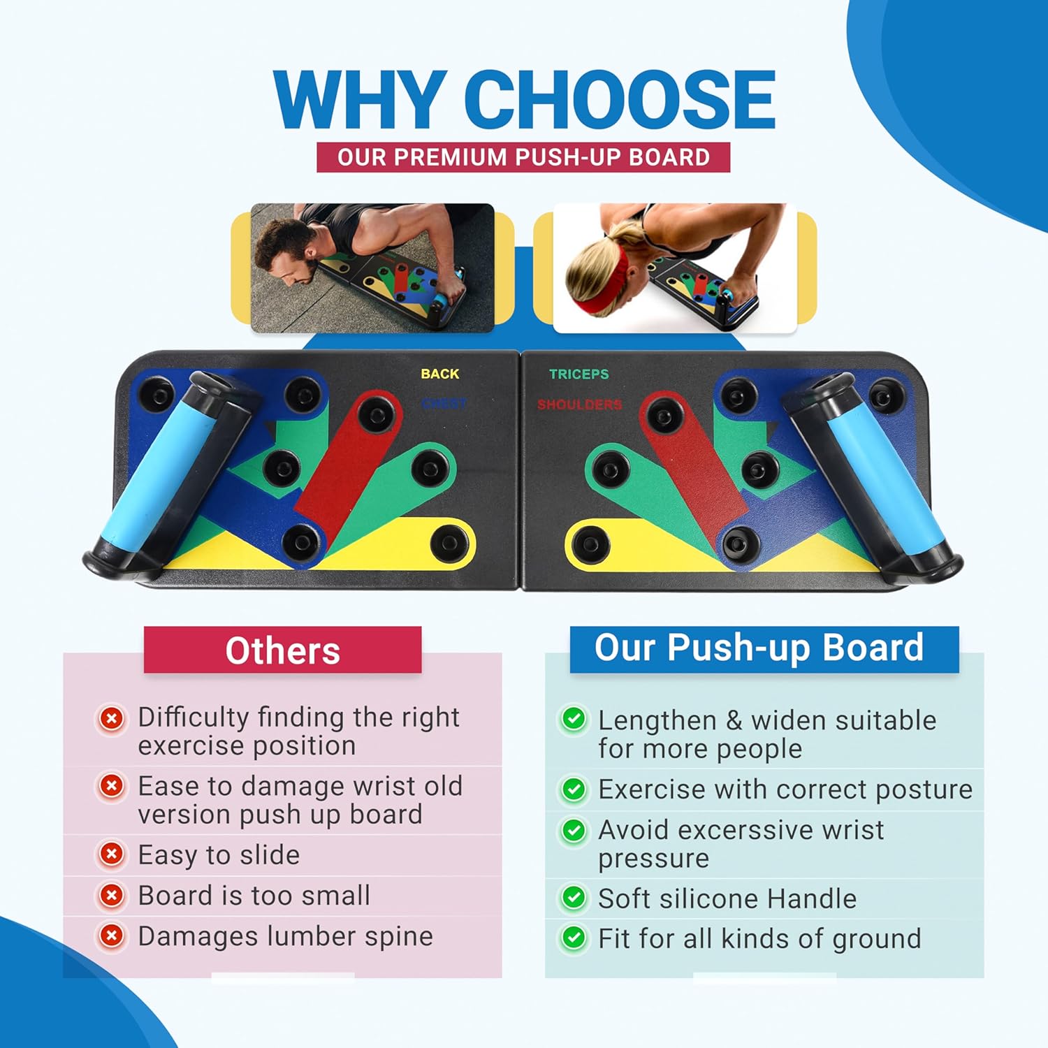 Push Up Board, Foldable Home Gym Equipment for Men & Women6