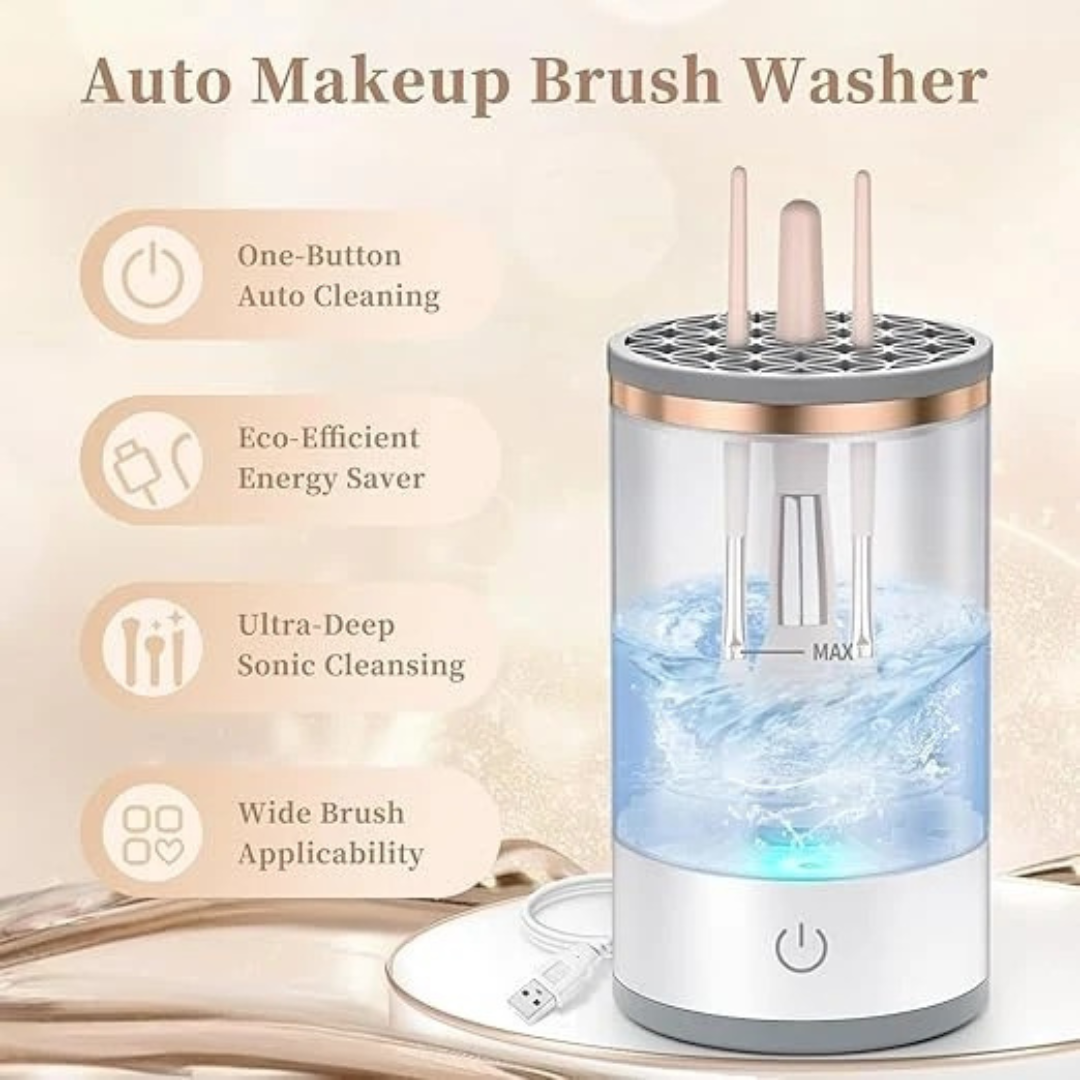 Quick Electric Makeup Brush Cleaner & Dryer Machine | Deep Cleaning & Fast Drying Station for All Cosmetic Brushes