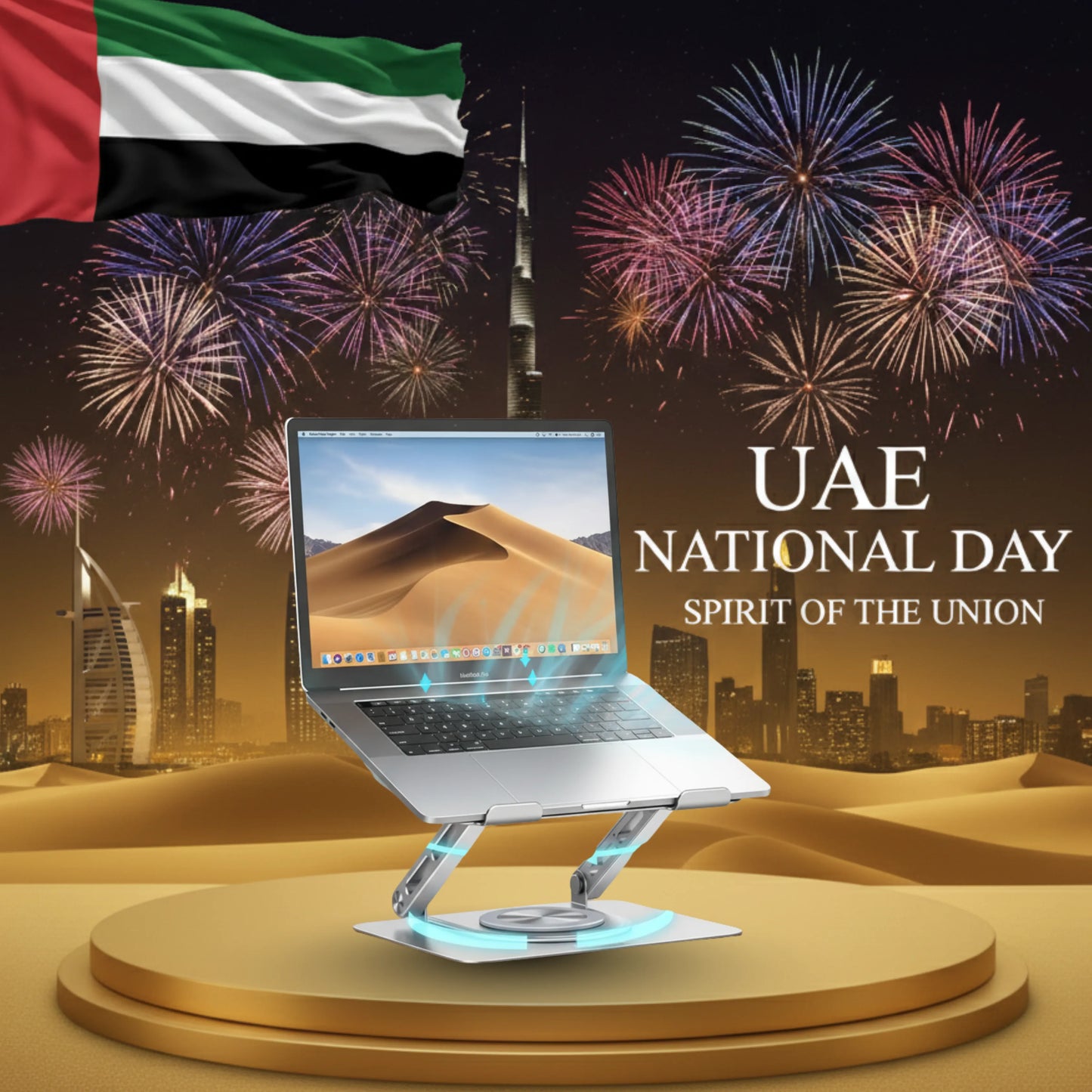 360° Rotating Adjustable Laptop Stand – Ergonomic, Sturdy & Foldable