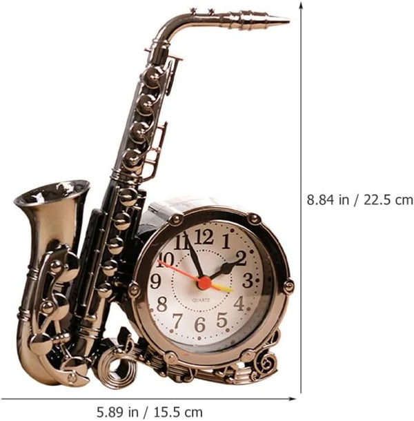 Saxophone Alarm Clock Stylish Analog Table Clock for Home Office1