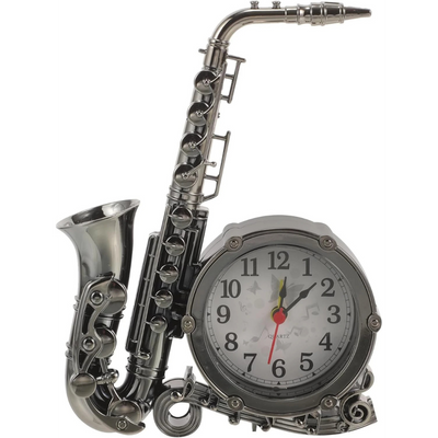 Saxophone Alarm Clock Stylish Analog Table Clock for Home Office