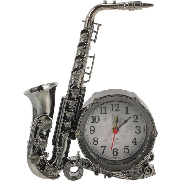 Saxophone Alarm Clock Stylish Analog Table Clock for Home Office