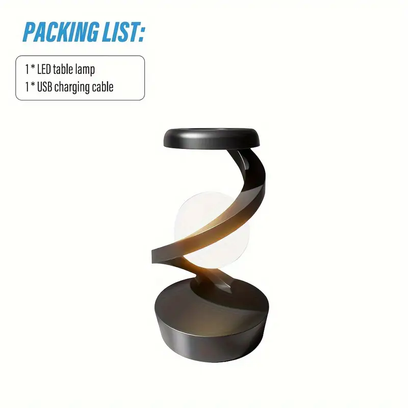 Sorandy Spiral LED Bedside Lamp with 3D Floating Ball