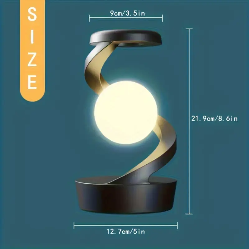 Sorandy Spiral LED Bedside Lamp with 3D Floating Ball
