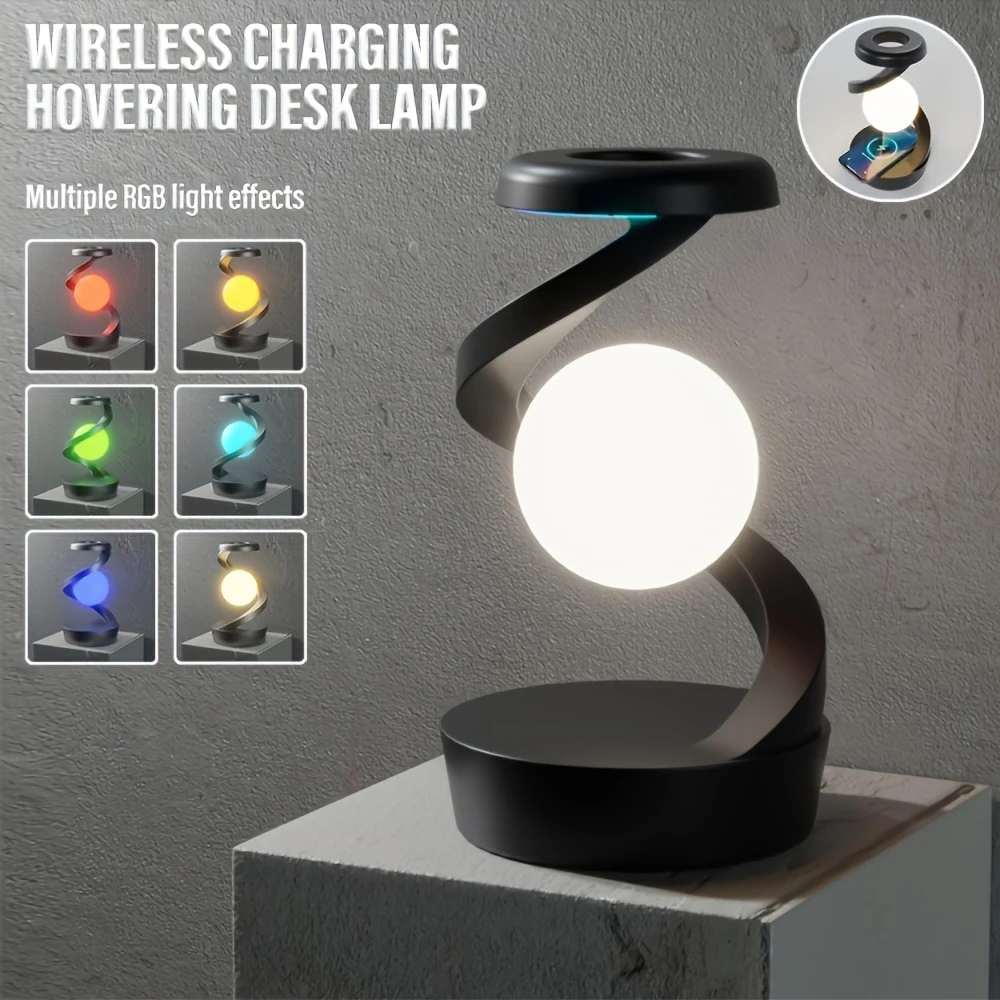 Sorandy Spiral LED Bedside Lamp with 3D Floating Ball