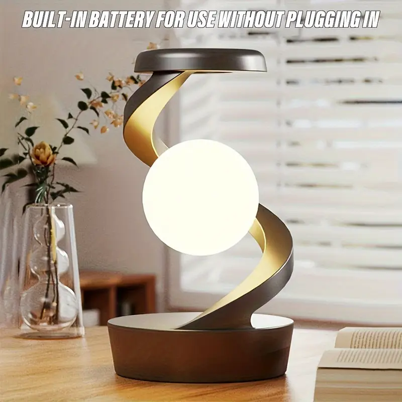 Sorandy Spiral LED Bedside Lamp with 3D Floating Ball
