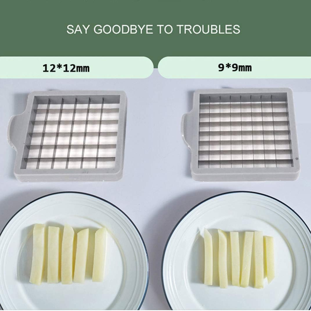 Stainless Steel French Fry Potato Cutter with Reinforced Round Base....