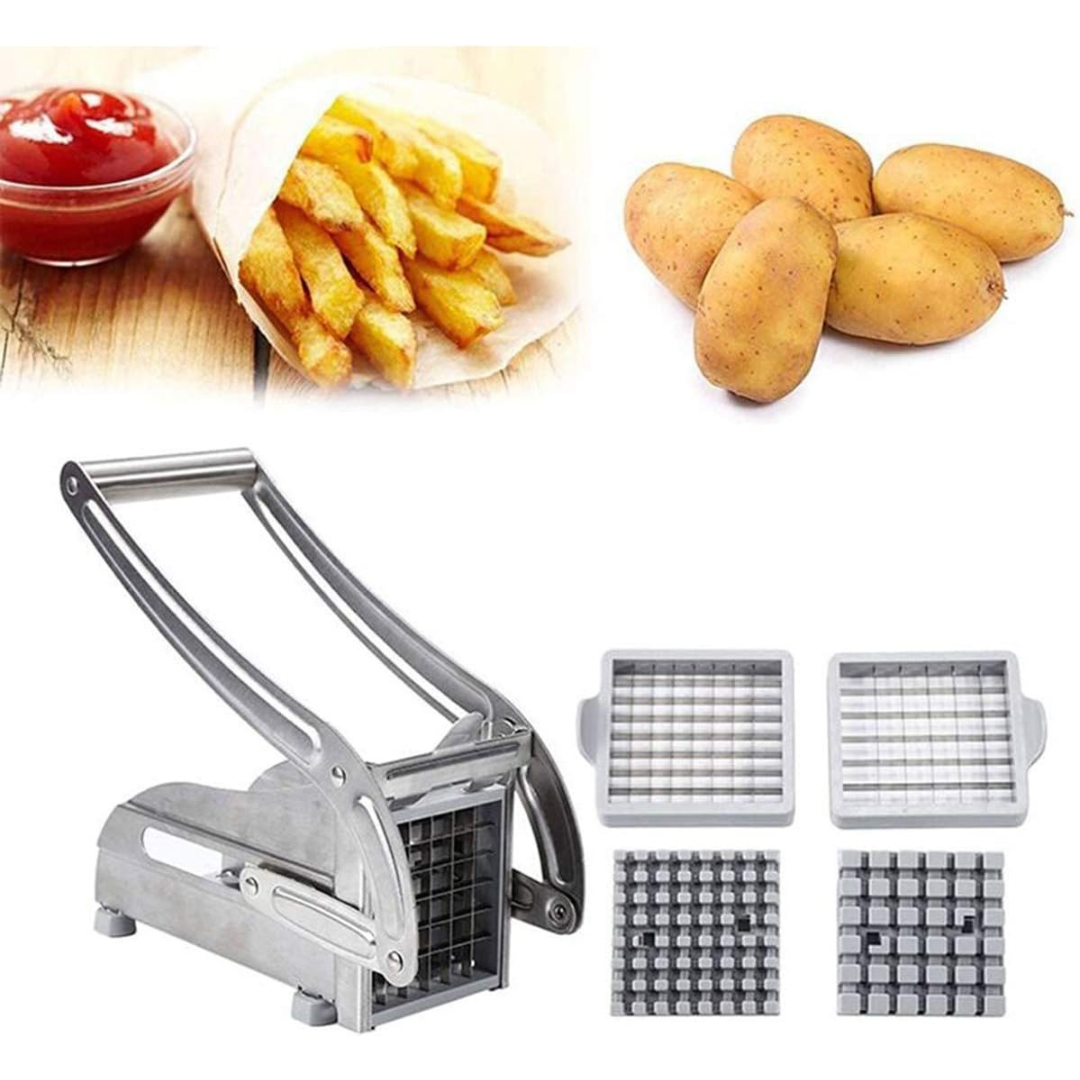 Stainless Steel French Fry Potato Cutter with Reinforced Round Base...
